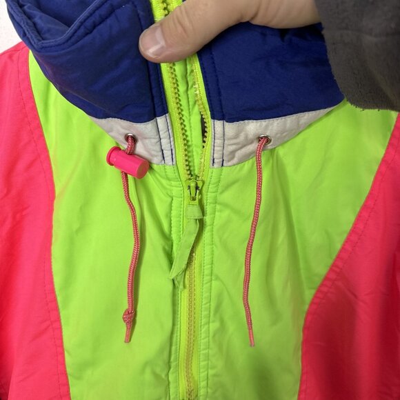 Vintage Sunice 80s 90s Neon Anorak Ski Jacket Colorful Bright Snowboard Woman M - Picture 2 of 9